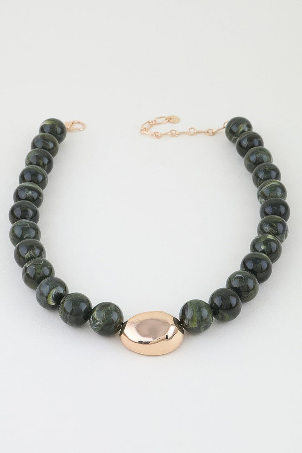 Polished Marble Beaded Pendant Necklace by It's a Girly Place