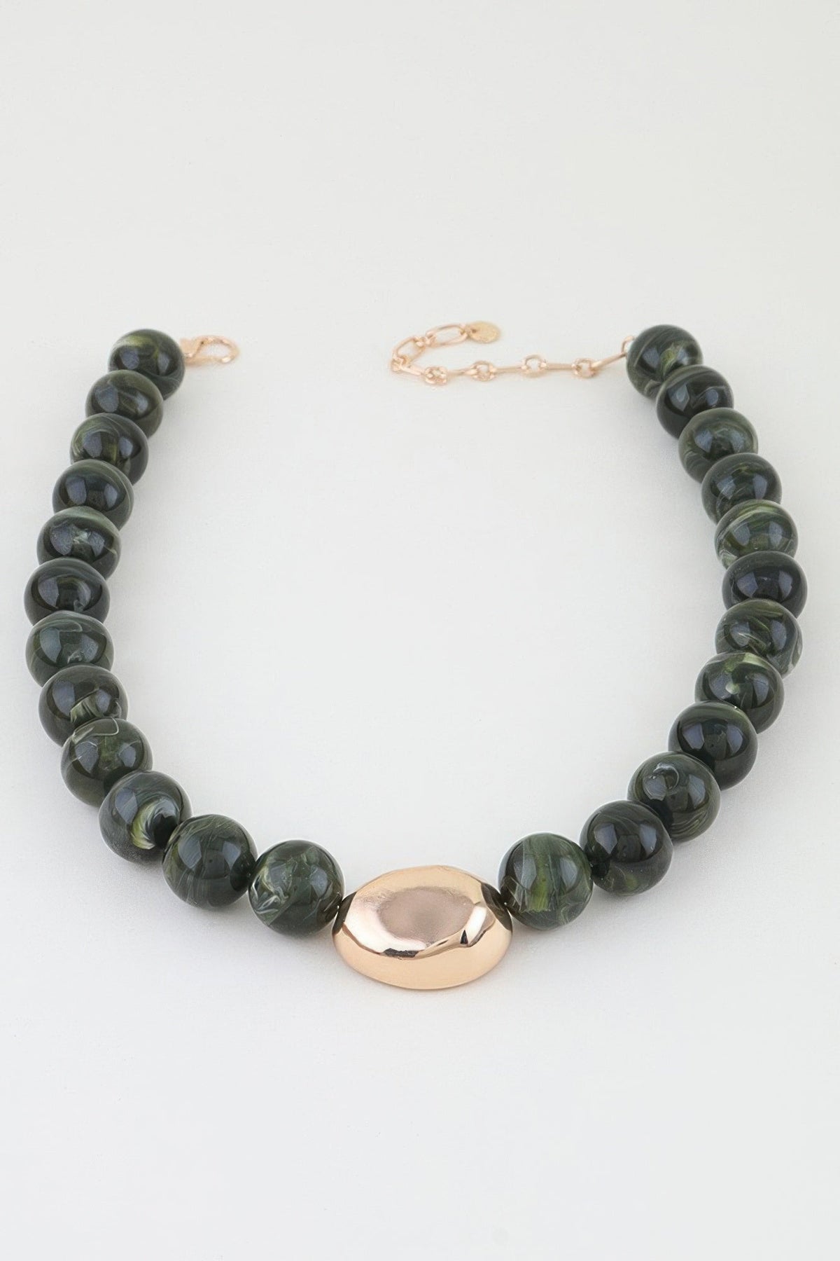 Polished Marble Beaded Pendant Necklace by It's a Girly Place