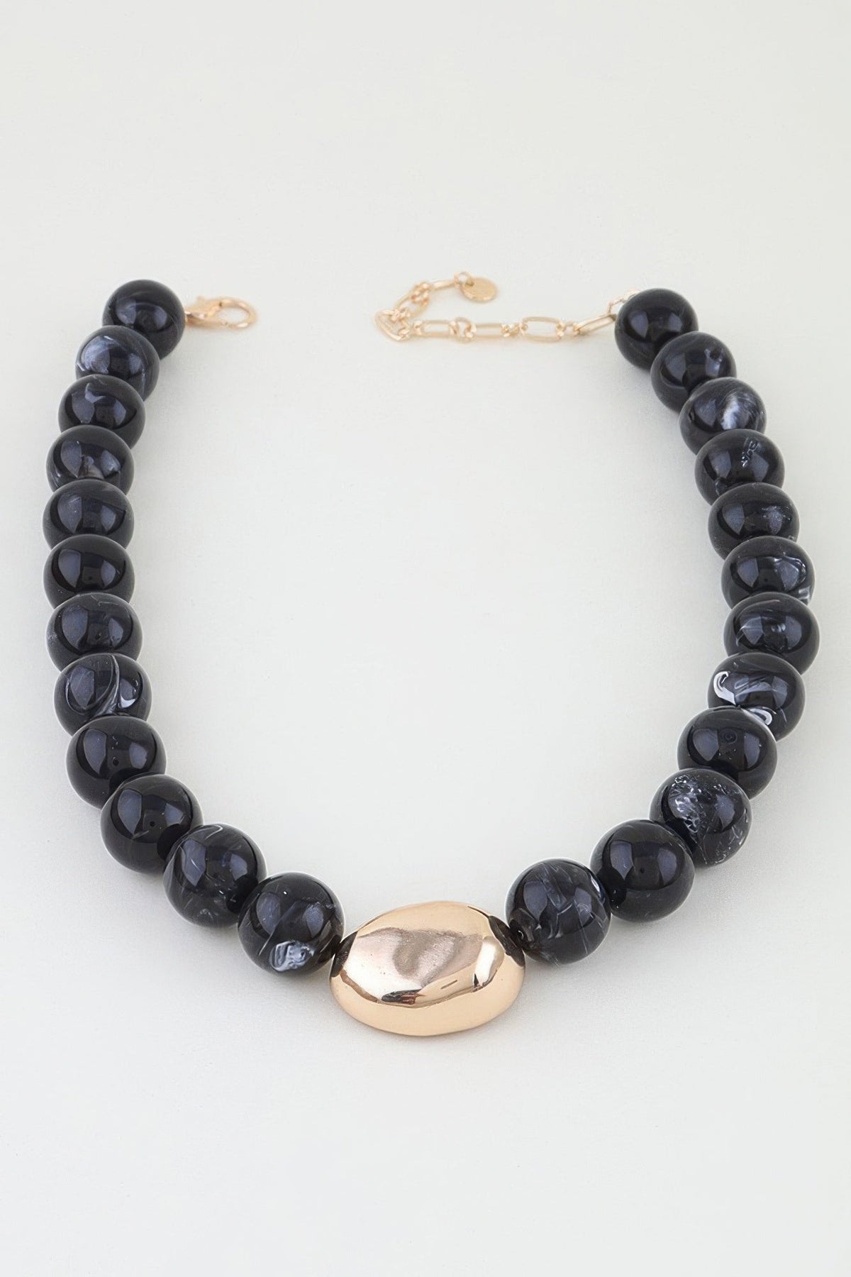 Polished Marble Beaded Pendant Necklace by It's a Girly Place