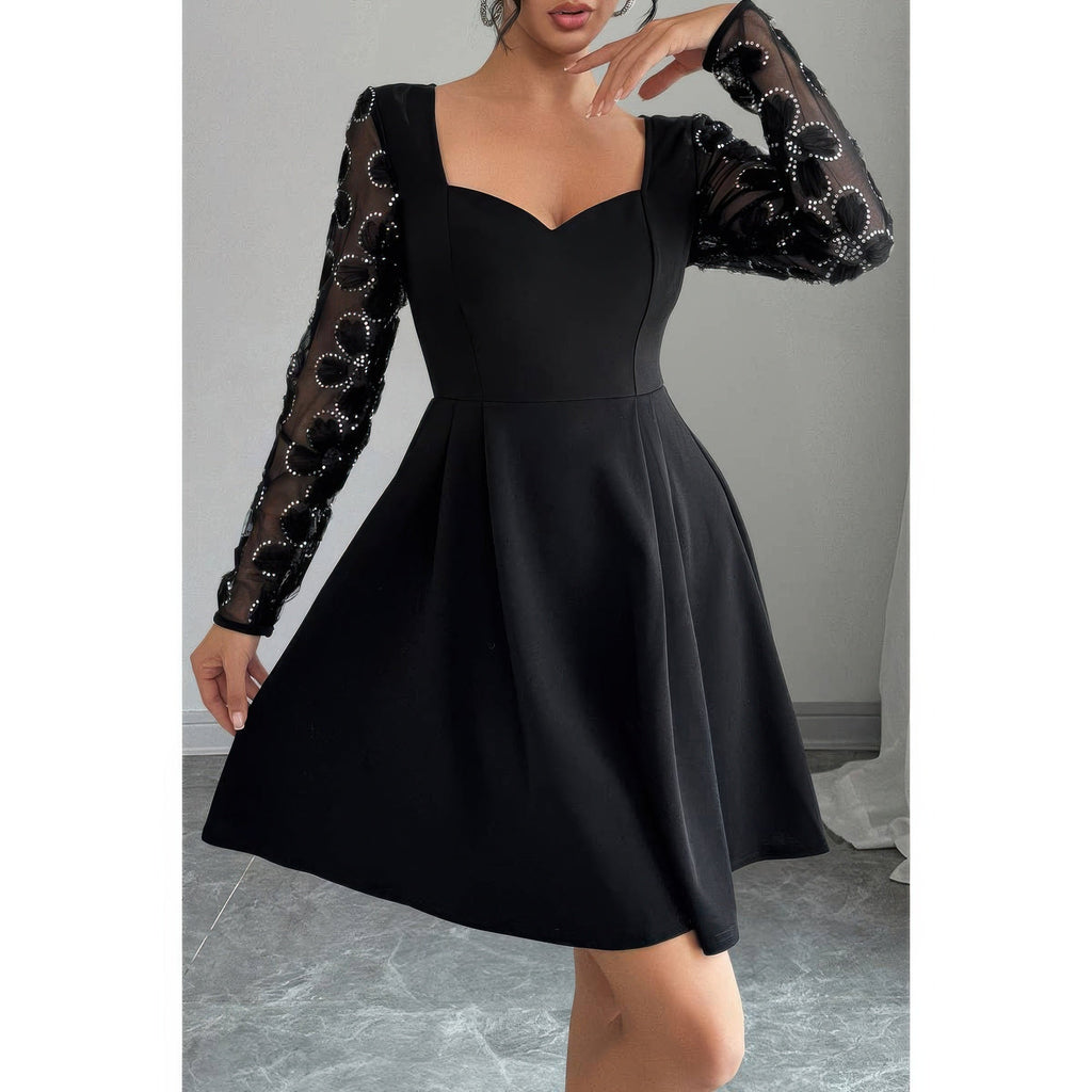 Plus Size Elegant Lace Panels Sequins Dress by It's a Girly Place