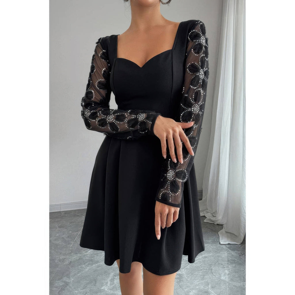 Plus Size Elegant Lace Panels Sequins Dress by It's a Girly Place