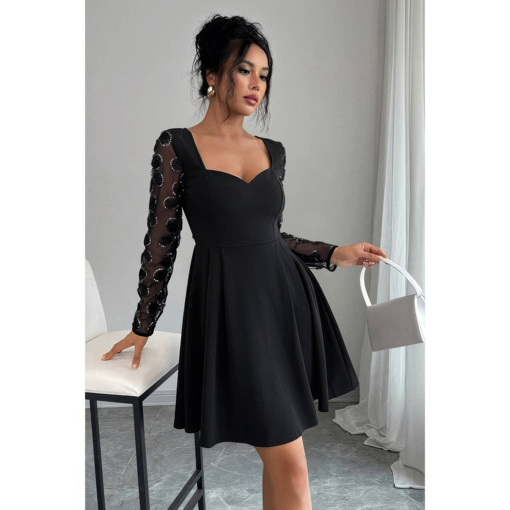 Plus Size Elegant Lace Panels Sequins Dress by It's a Girly Place