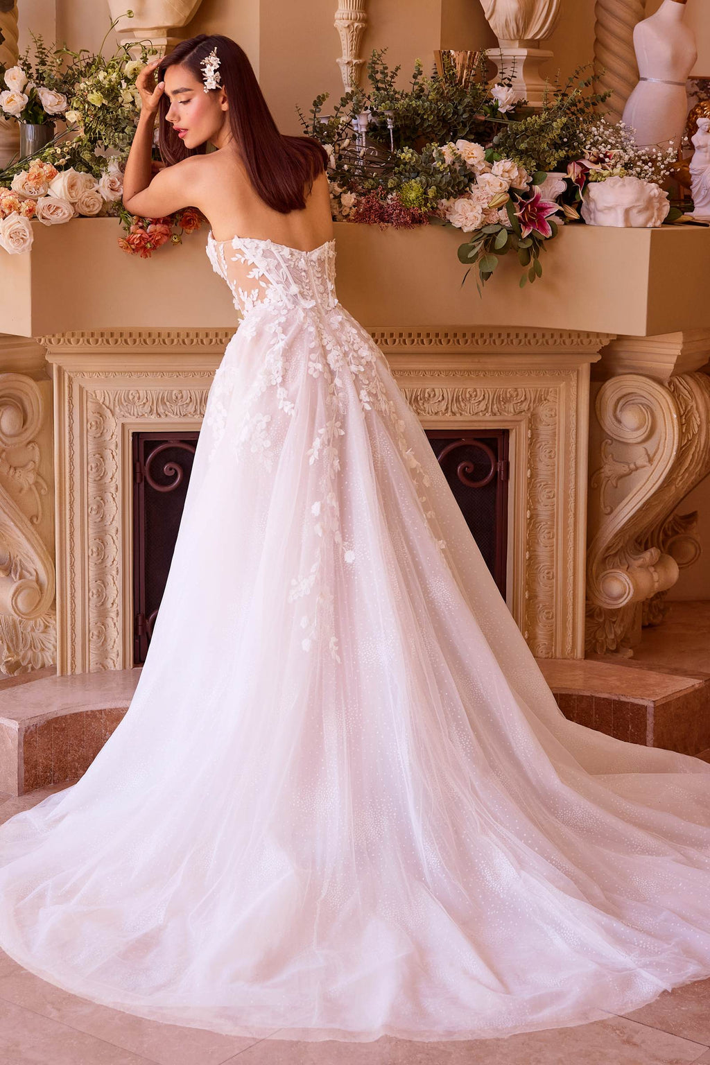 Andrea & Leo WL032 Gown Floral Appliqued Strapless Wedding Ball Gown by DiscountDressShop