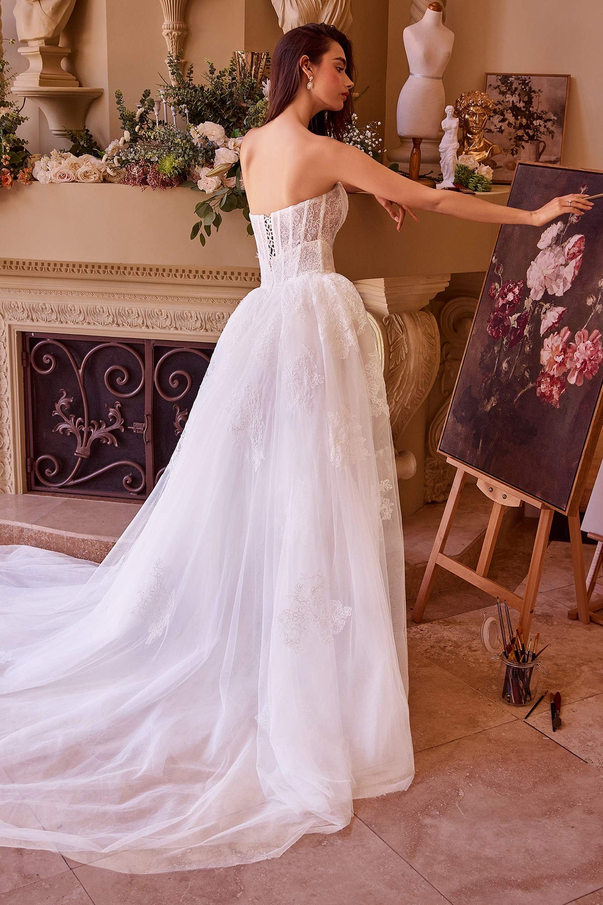 Andrea & Leo WL044 Dress Fitted Lace Wedding Dress & Removable Overskirt by DiscountDressShop
