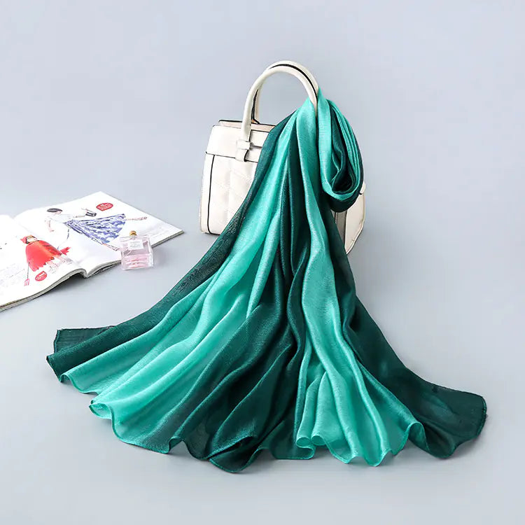 New Gradient Silk Scarf for Sun Protection by Trendy Attic Store01