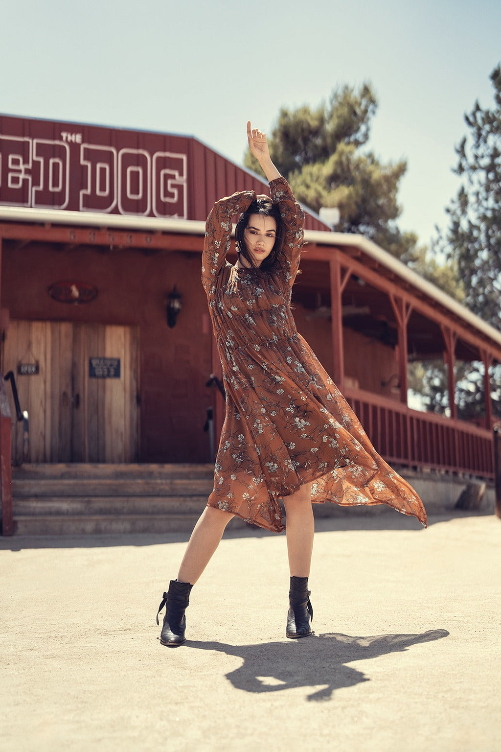 FLORAL RUST DRESS by profile-nyc