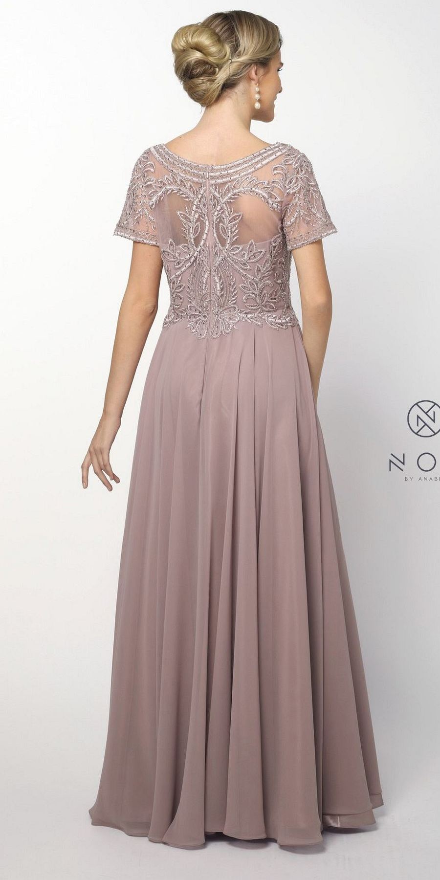 CLEARANCE - Nox Anabel Y525 - Short Sleeve Embroidered Top Formal Dress (Size 3XL) by DiscountDressShop