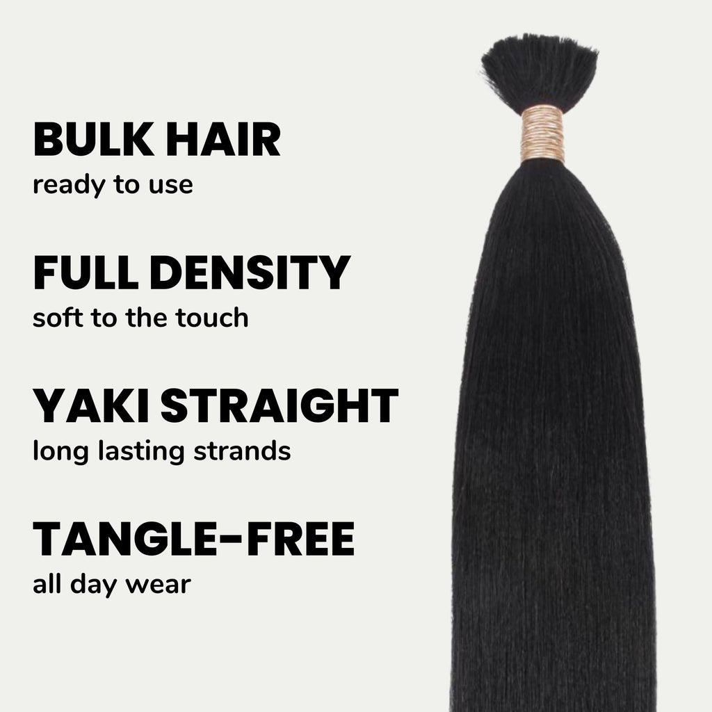 Yaki Straight Bulk 100% Human Braiding Hair by Private Label