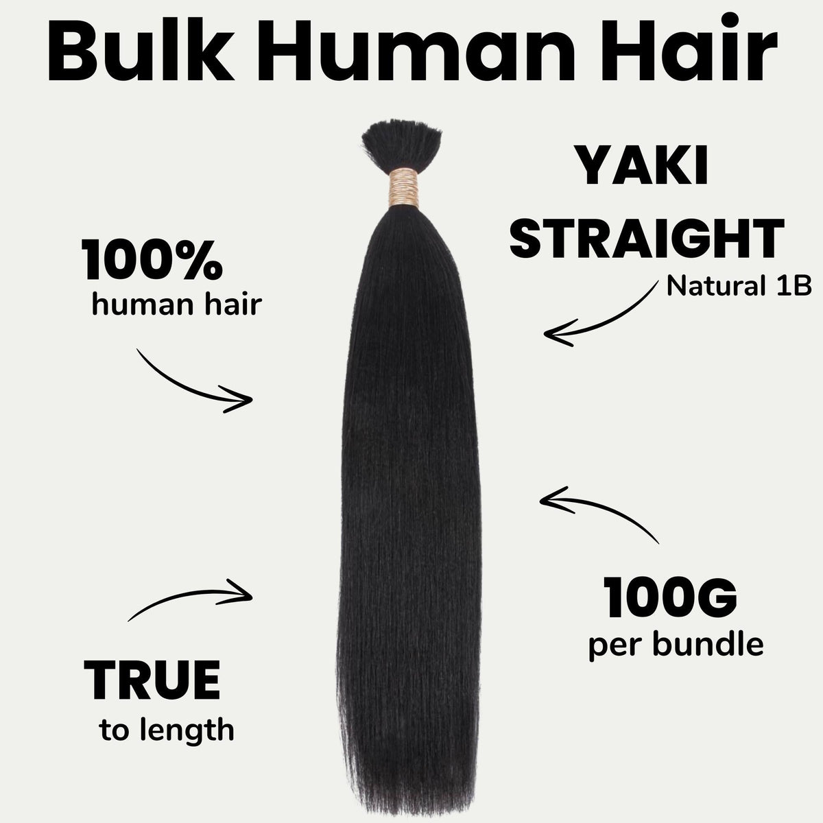 Yaki Straight Bulk 100% Human Braiding Hair by Private Label
