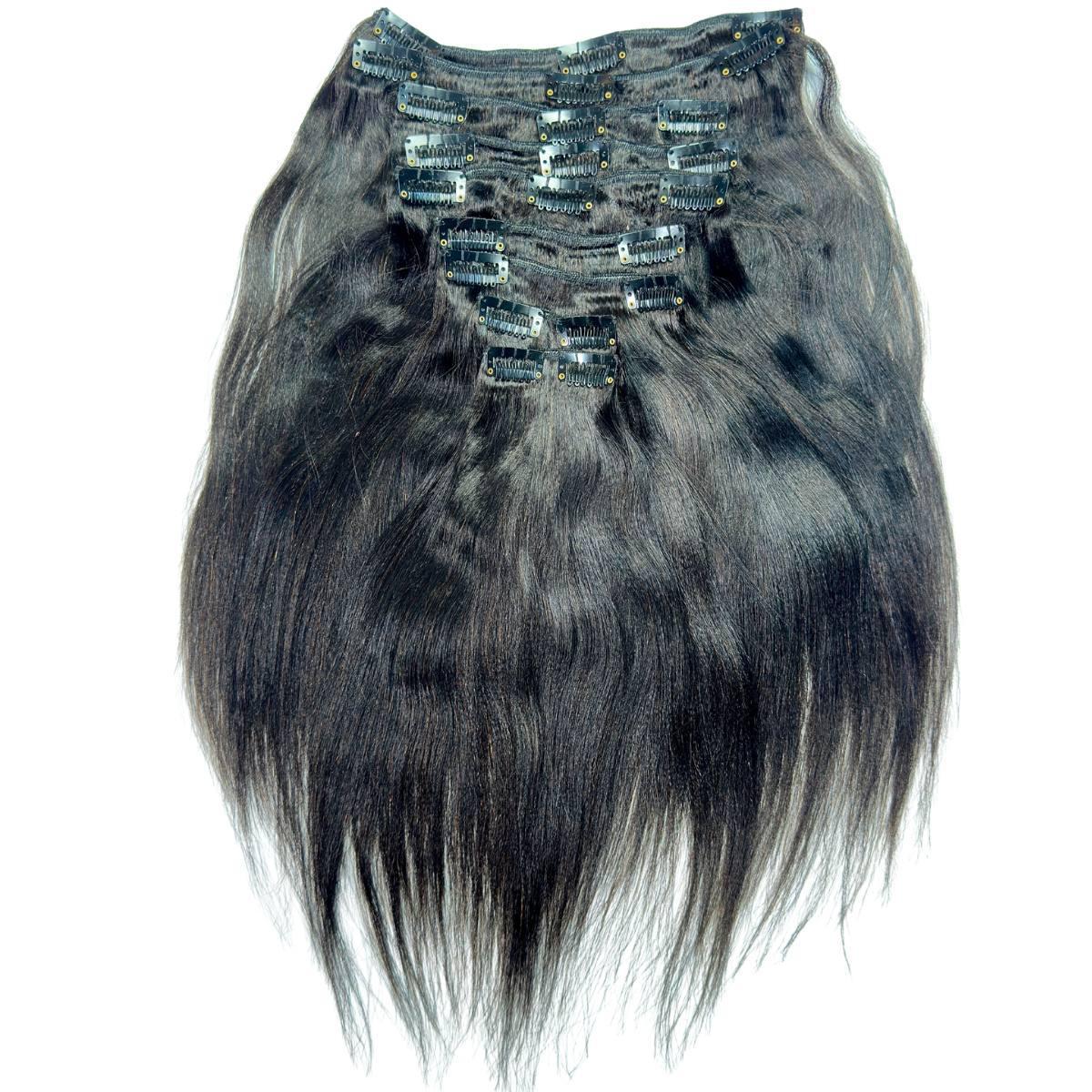 Yaki Straight Clip-In 100% Human Hair Extensions by Private Label
