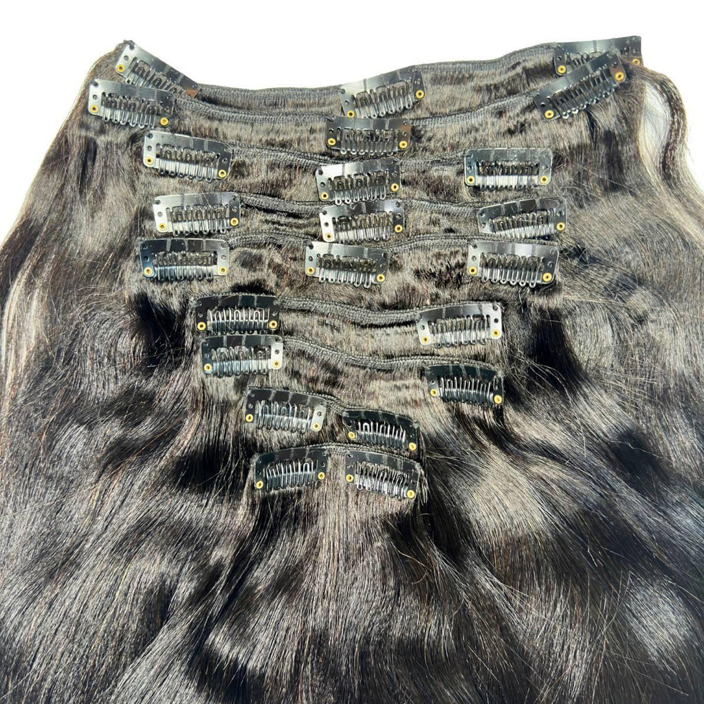 Yaki Straight Clip-In 100% Human Hair Extensions by Private Label