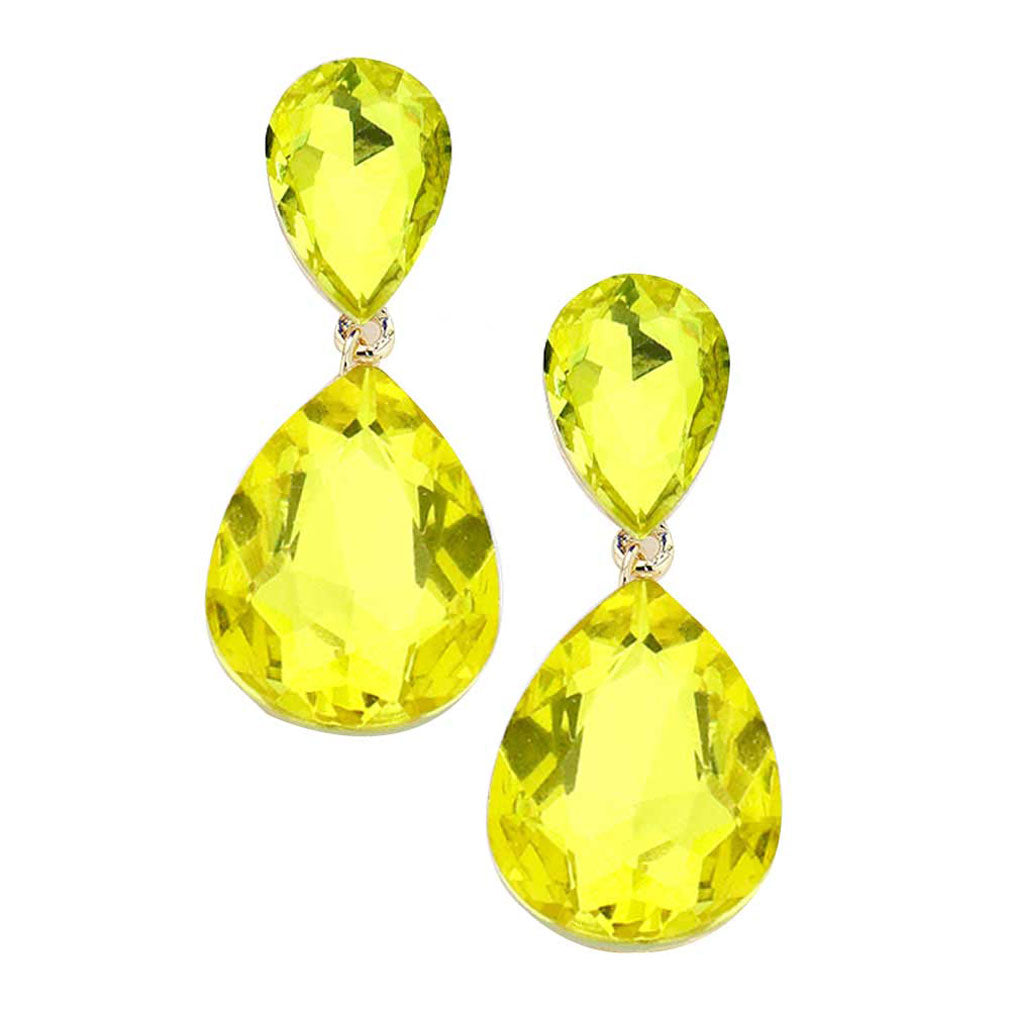 Women's Glass Crystal Teardrop Evening Dangle Earrings by Madeline Love