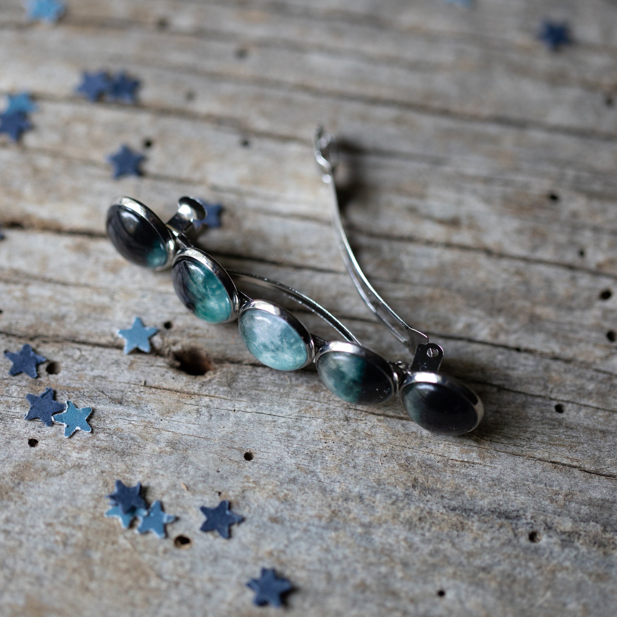 Moon Phase Hair Clip Barrette for Celestial Style by DC-Yugen Handmade