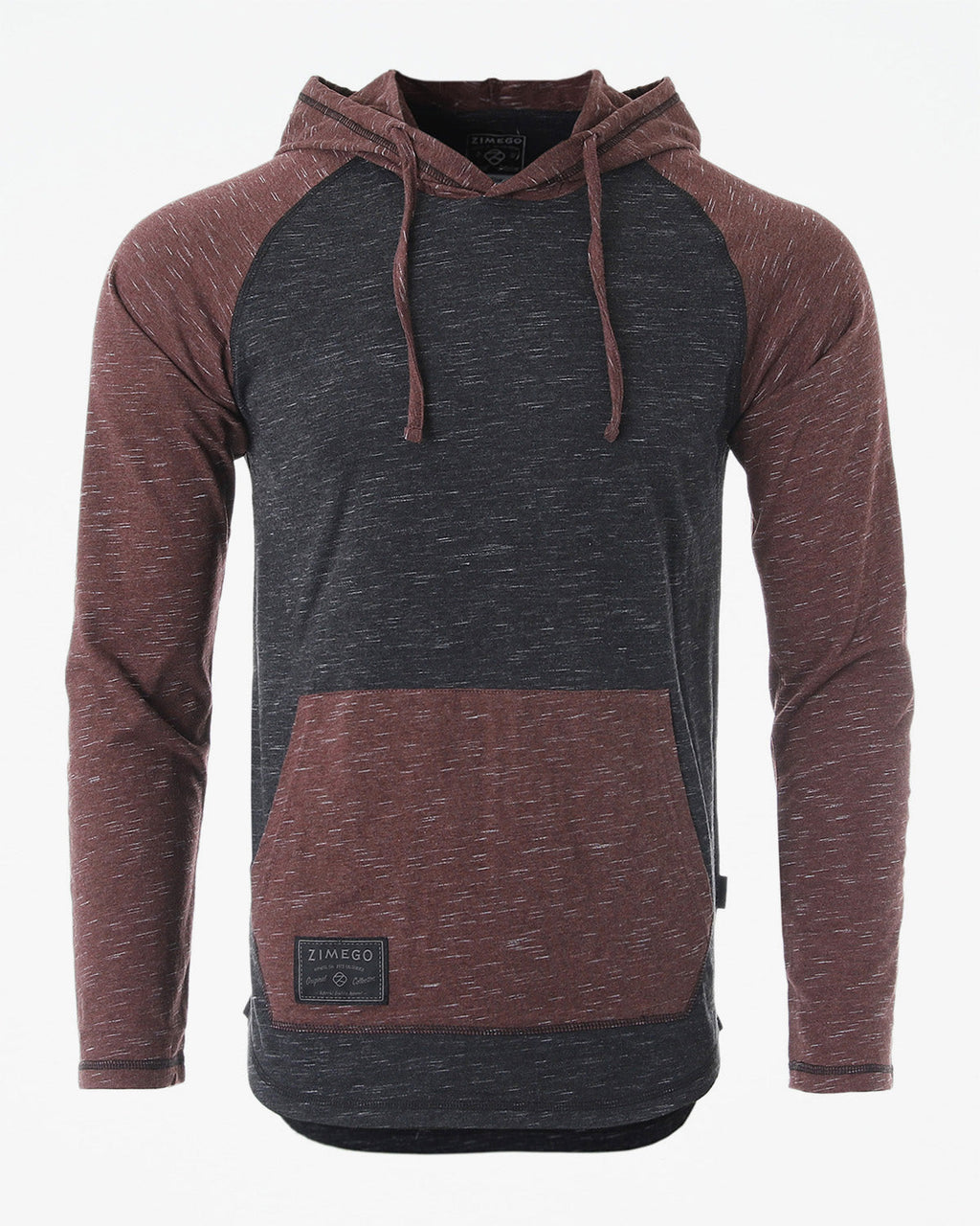 ZIMEGO Mens Long Sleeve Lightweight Hooded Henley – Color Block Pullover Hoodie for Casual Gym Workout Travel by ZIMEGO MEN