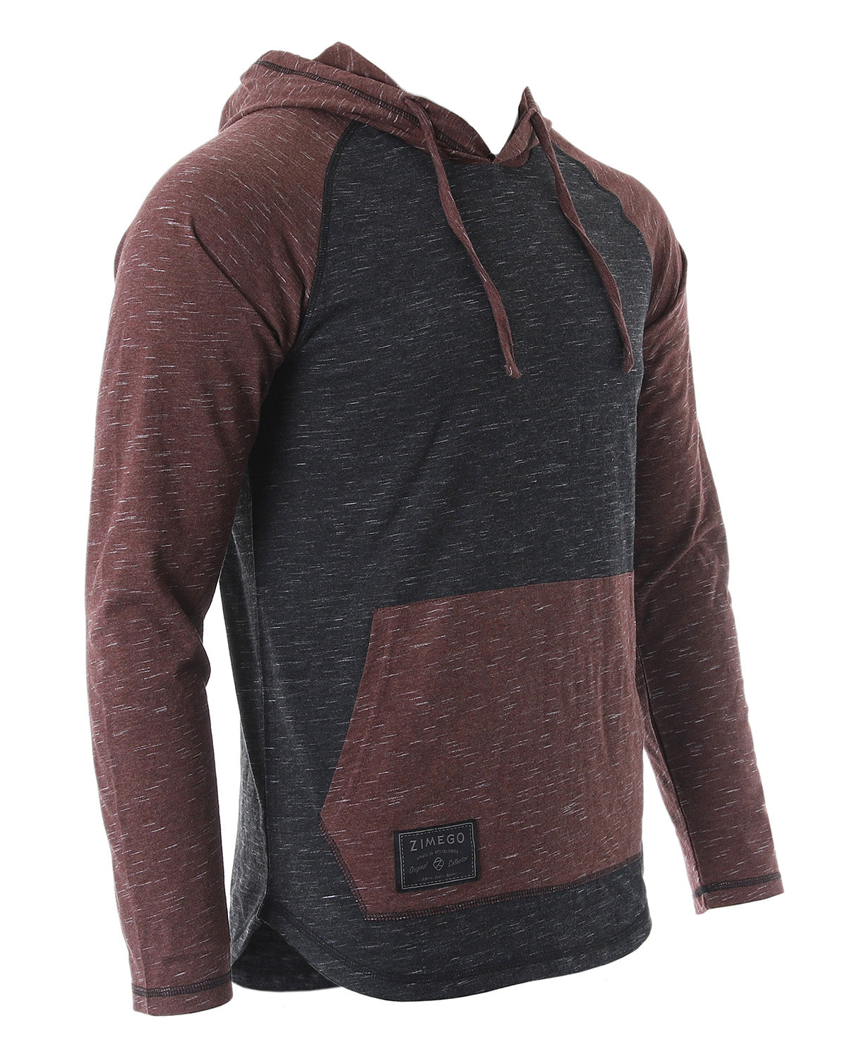 ZIMEGO Mens Long Sleeve Lightweight Hooded Henley – Color Block Pullover Hoodie for Casual Gym Workout Travel by ZIMEGO MEN