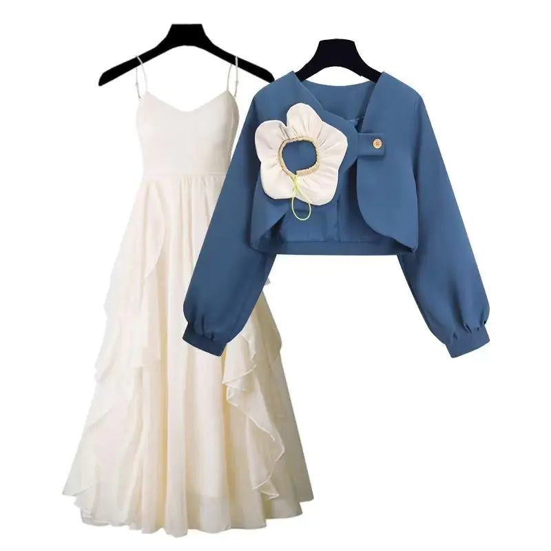 Plus Size Women's Spring Outfit Set with Stylish Top & Dress by Trendy Attic Store01