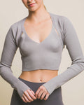Knit Sweater Cardigan and Crop Tank Top Set by ZIMEGO WOMEN