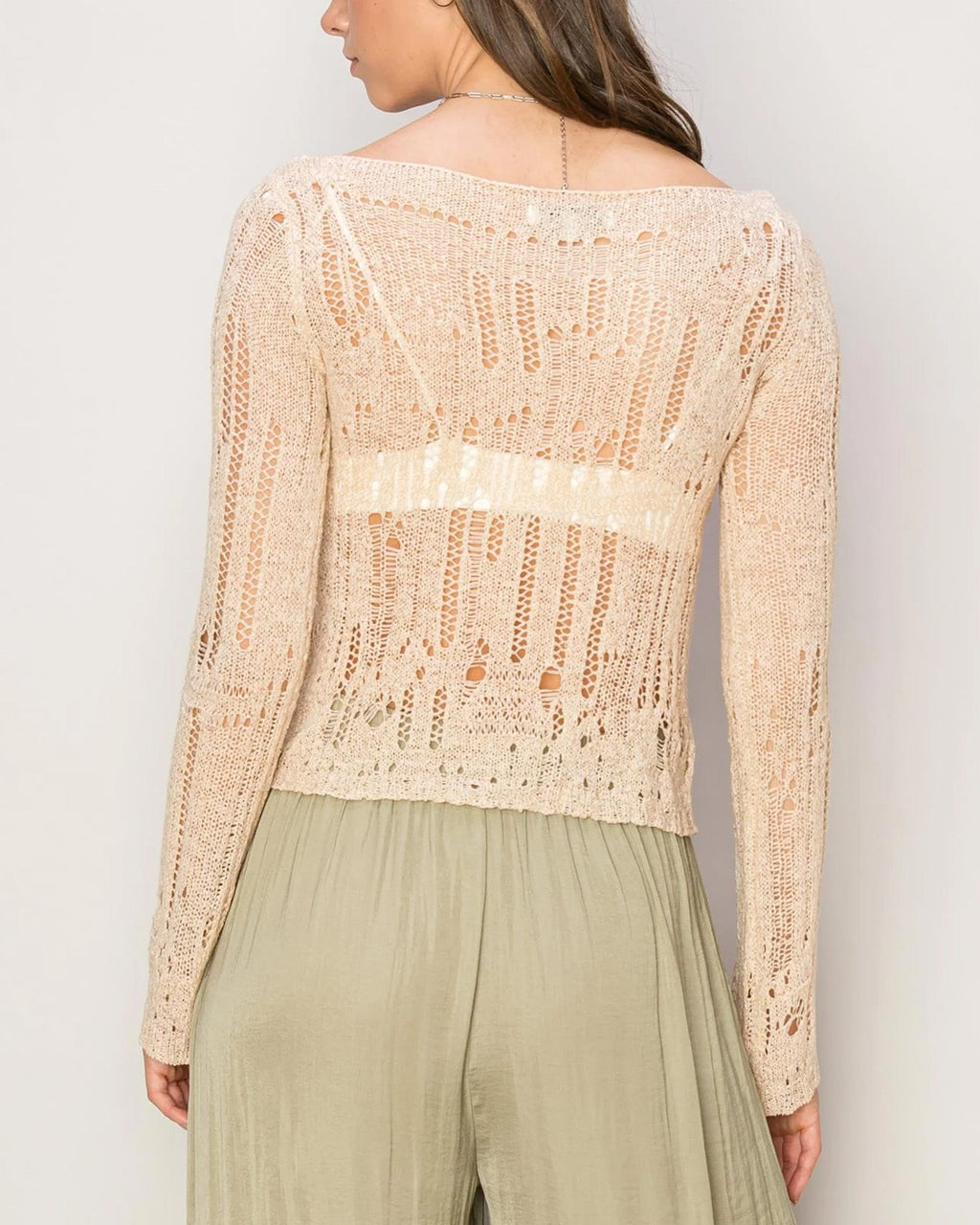 LIGHT WEIGHT OPEN STITCH KNIT TOP by ZIMEGO WOMEN