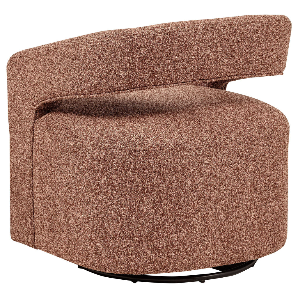 Westhill Boucle Upholstered Swivel Accent Chair Berry by Unique Piece Furniture
