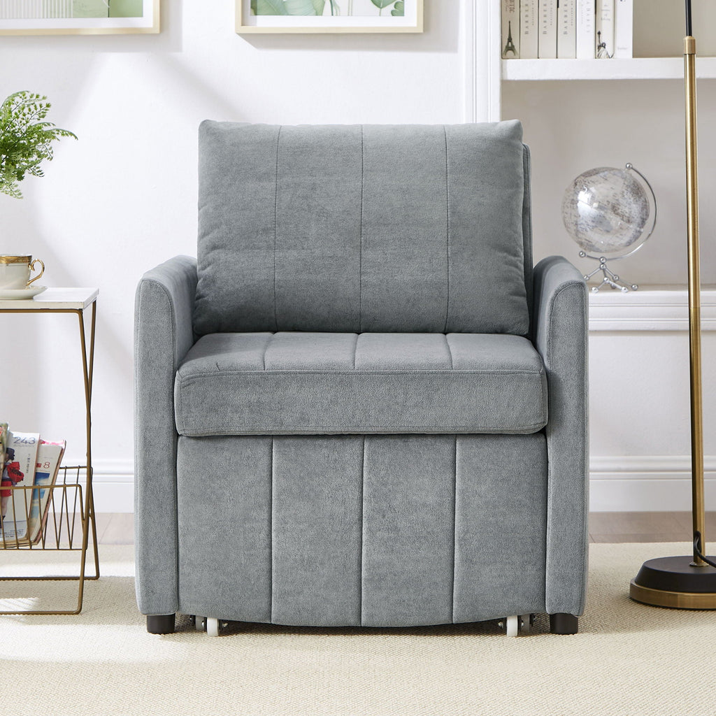 Upholstered Convertible Sleeper Sofa With 5 Position Backrest, Side Pockets, Storage by Unique Piece Furniture