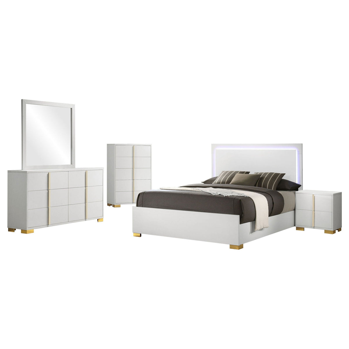 Marceline 5-piece Full Bedroom Set White by Unique Piece Furniture