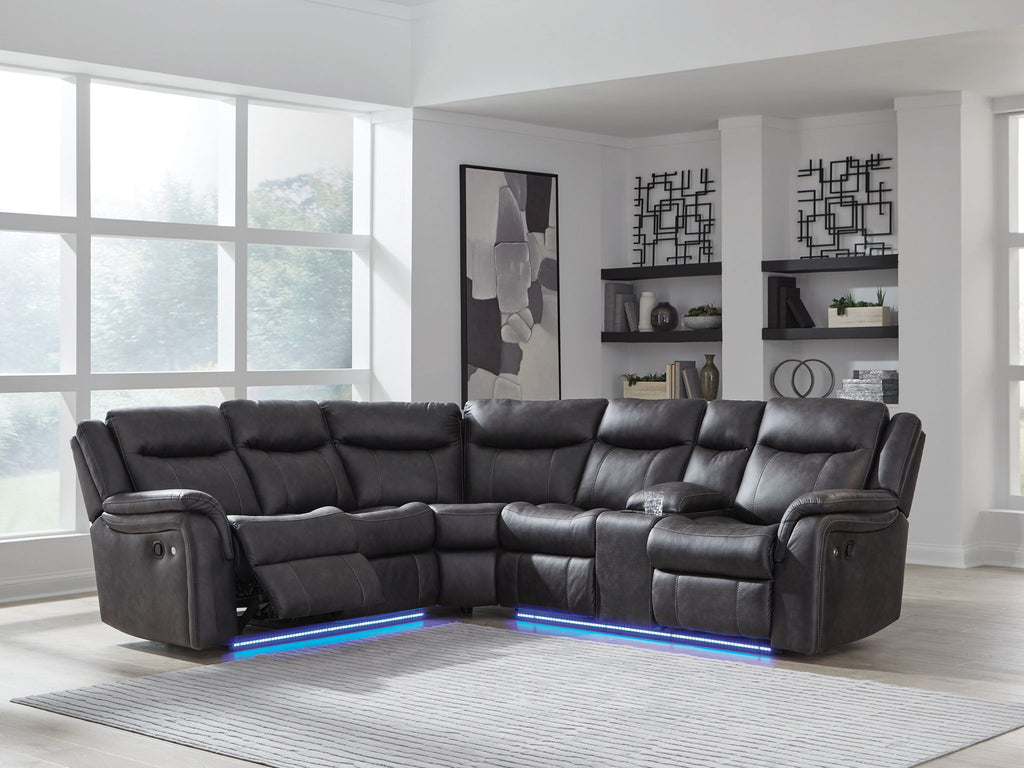 Sultan Meadow - 2-Piece Reclining Sectional - Carbon by Unique Piece Furniture