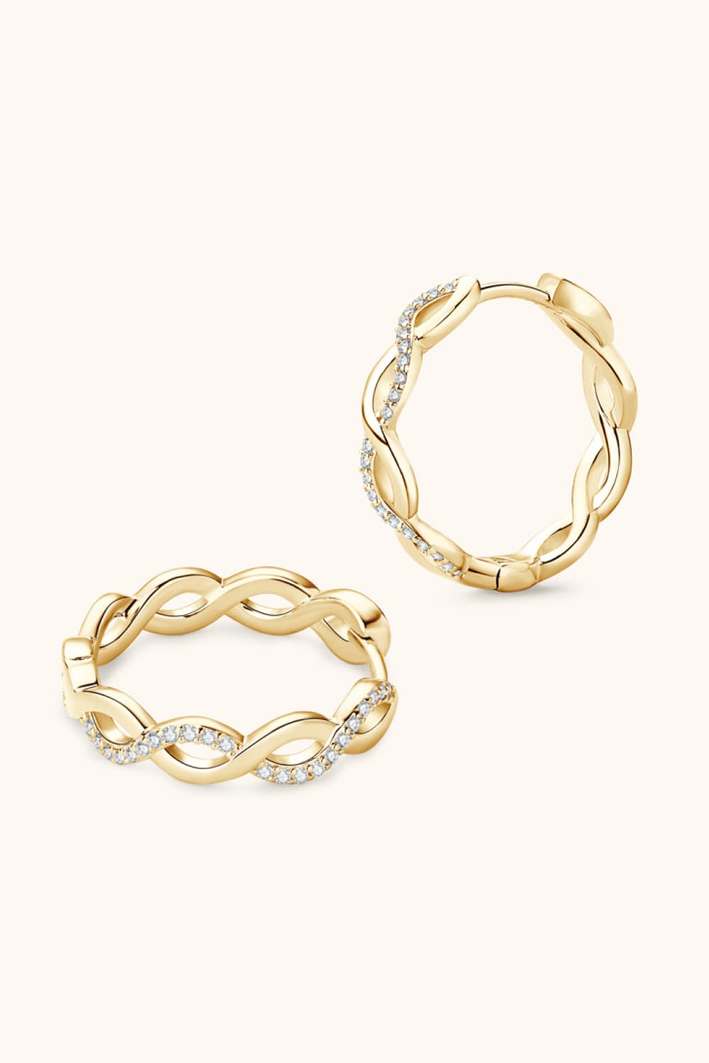 Moissanite Crisscross Hoop Earrings by Wild and Free Boutique