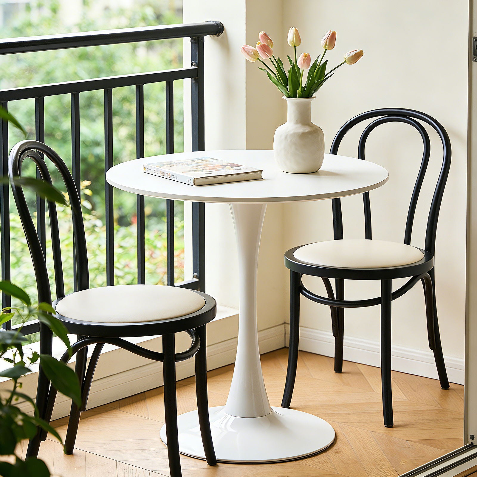 Round Dining Table With Tulip Style Base by Unique Piece Furniture