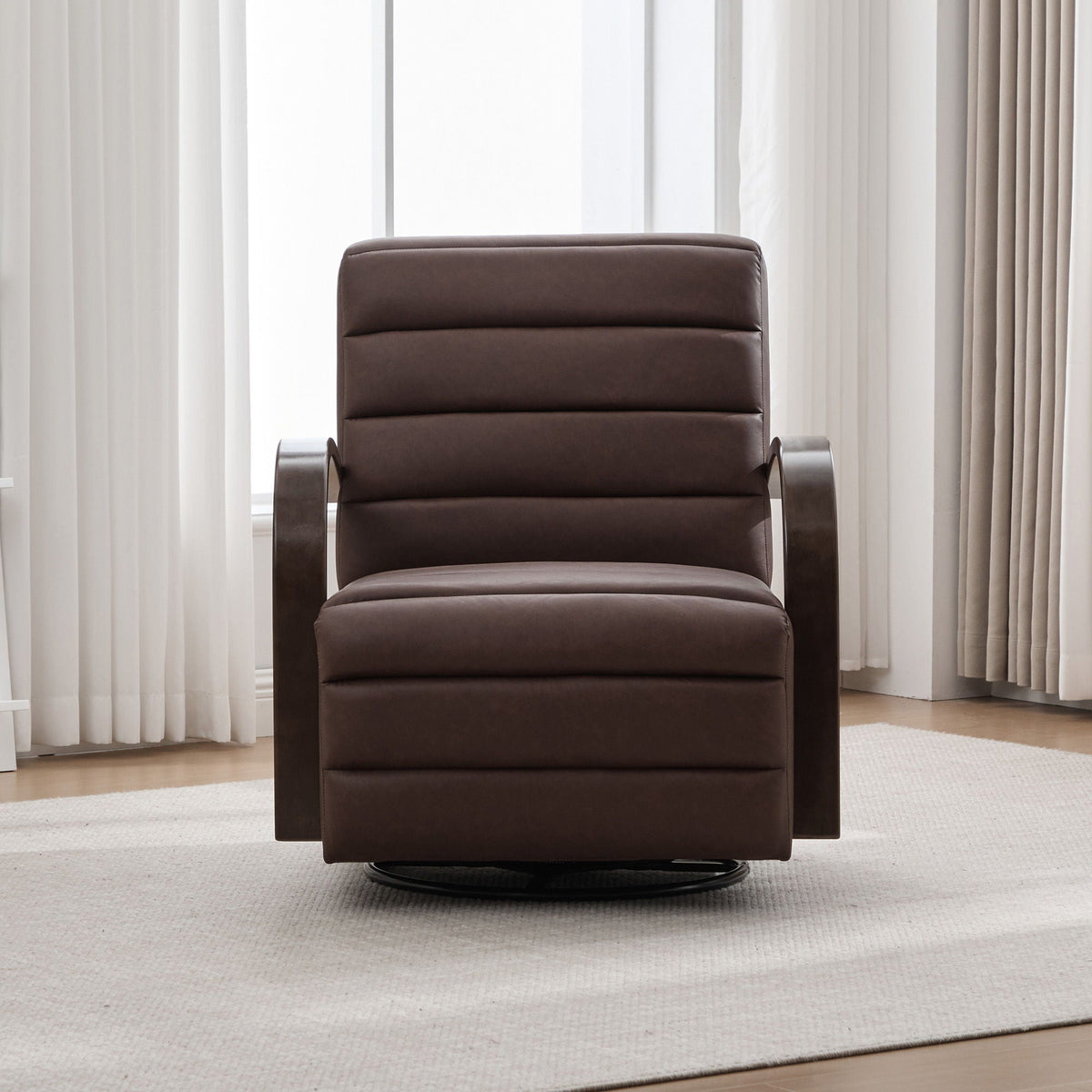 360° Swivel Accent Chair With Armrests, Comfy Lounge by Unique Piece Furniture