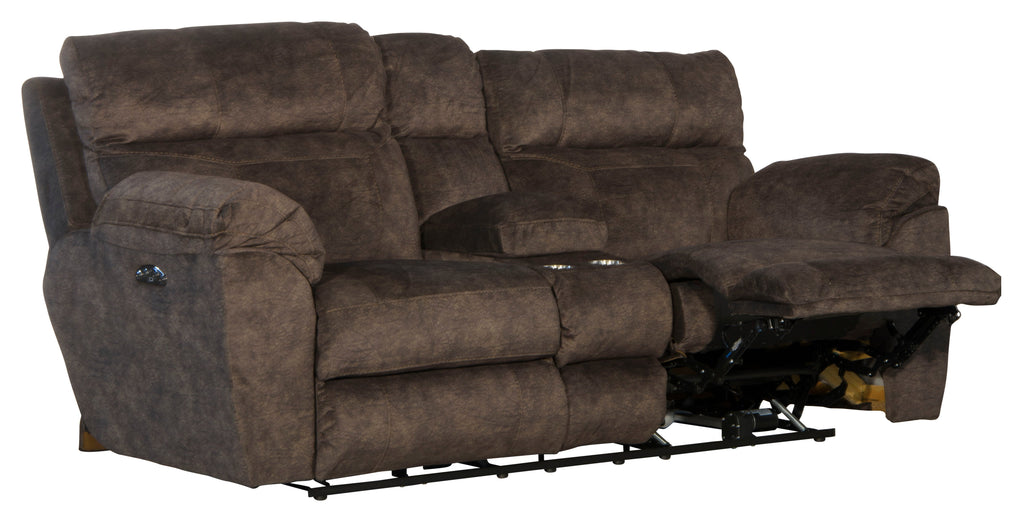 Sedona - Power Headrest Lay Flat Reclining Console Loveseat With Storage & Cupholders by Unique Piece Furniture