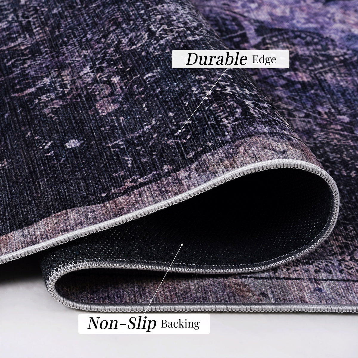 Maval - 6' X 9' Washable Area Rug - Anthracite by Unique Piece Furniture