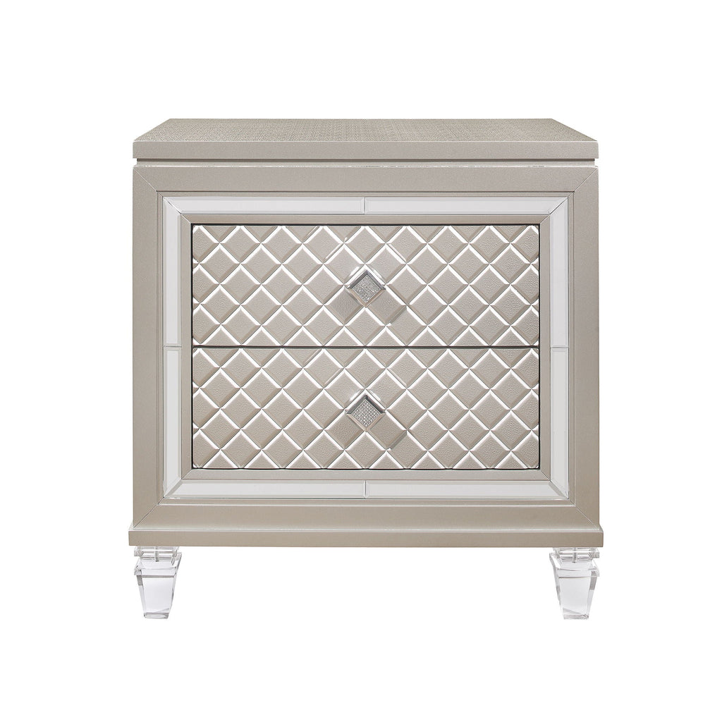 Cross - Glam Nightstand - Champagne by Unique Piece Furniture