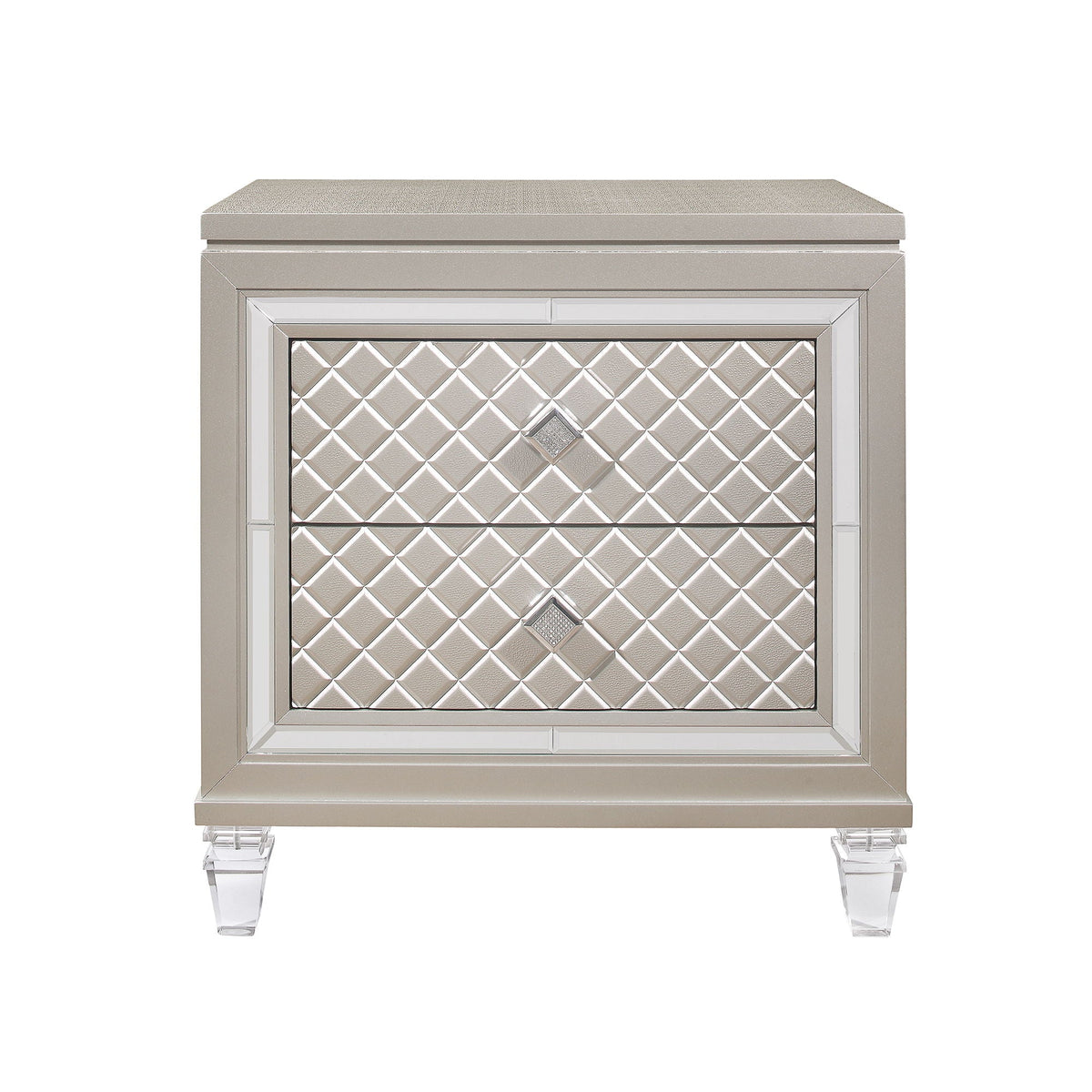 Cross - Glam Nightstand - Champagne by Unique Piece Furniture