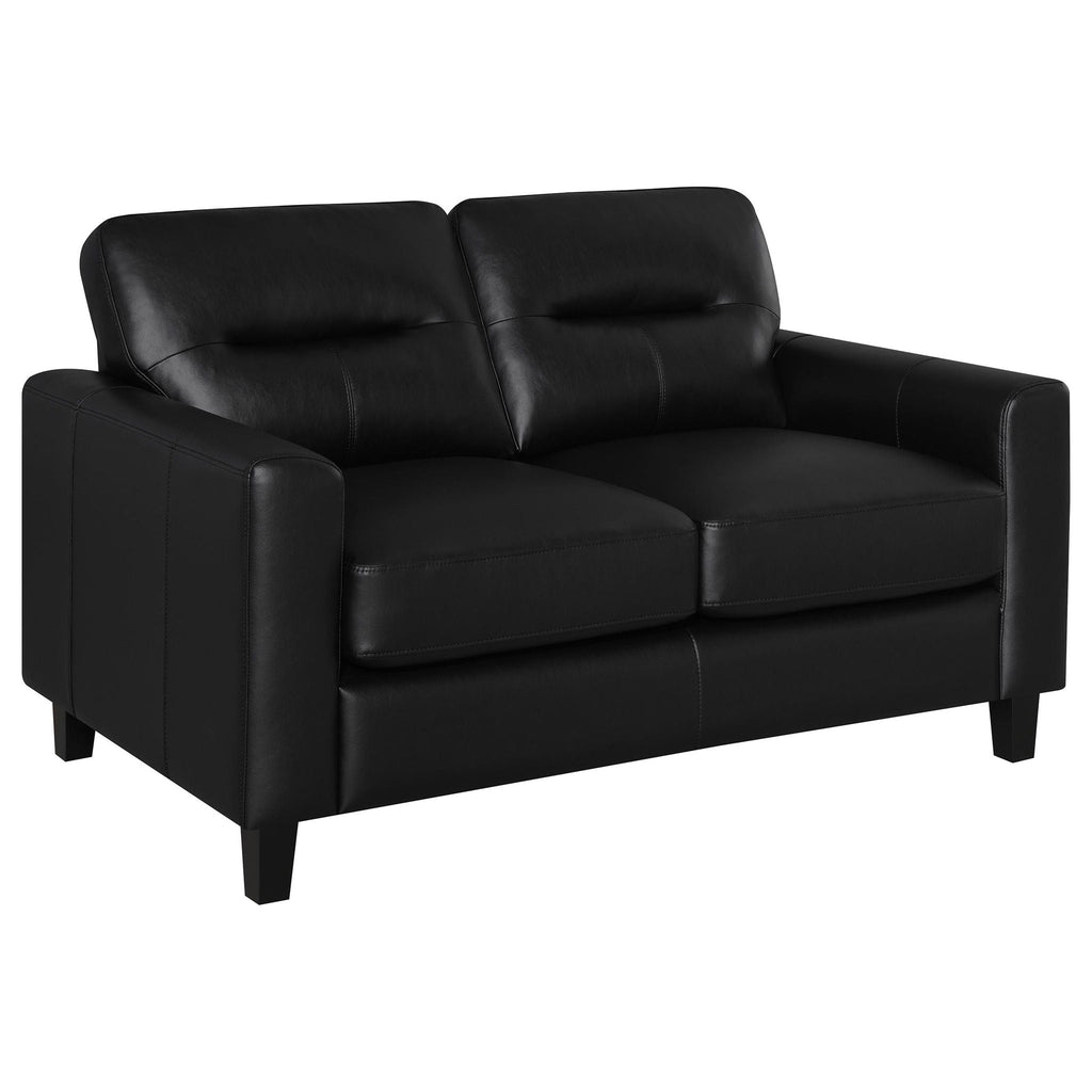 Scotland 2-piece Faux Leather Upholstered Sofa Set Black by Unique Piece Furniture