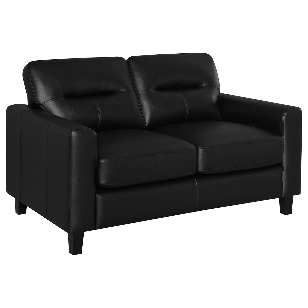 Scotland 2-piece Faux Leather Upholstered Sofa Set Black by Unique Piece Furniture