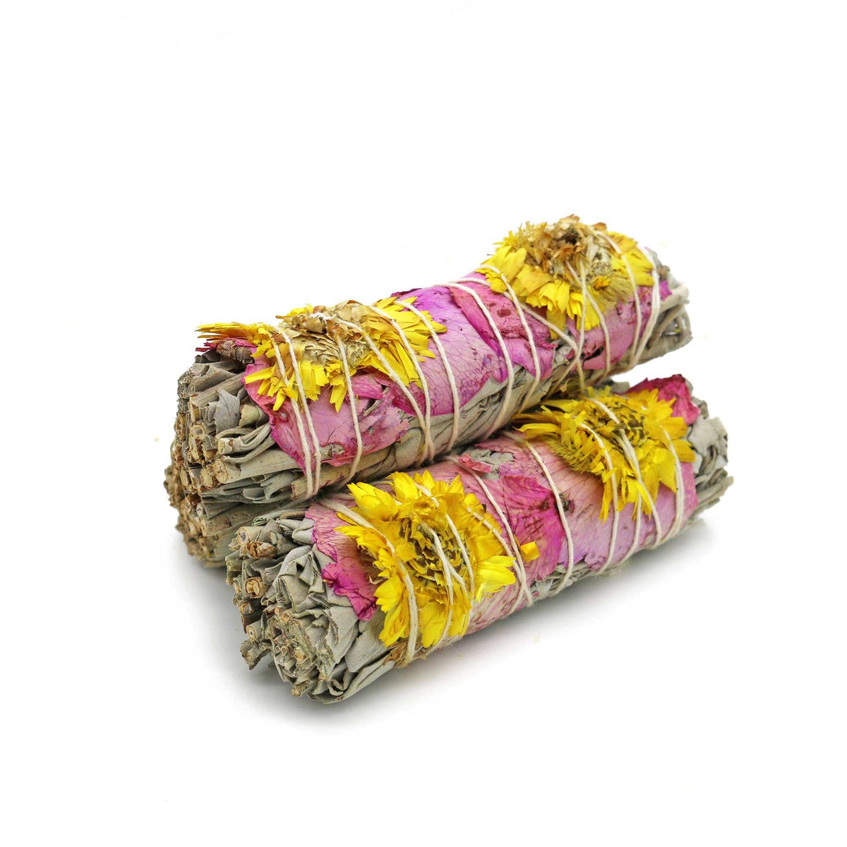 'Amor' Floral White Sage Smudge Stick (4 in) by Sacred Crystals