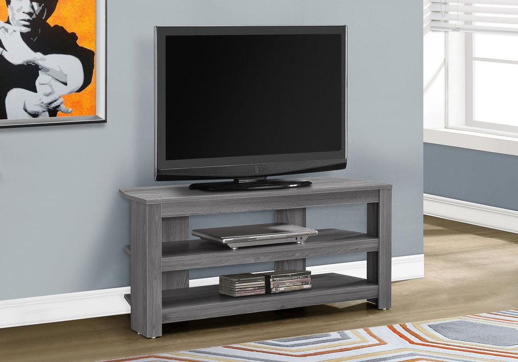 TV Stand, Console, Media Entertainment Center, 3 Storage Shelves by Unique Piece Furniture