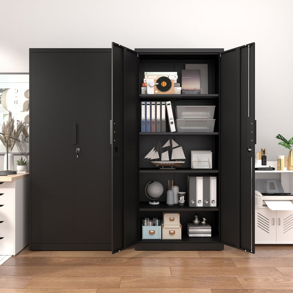 2 Door File Cabinet With Lock, 4 Adjustable Shelves, Heavy-Duty by Unique Piece Furniture