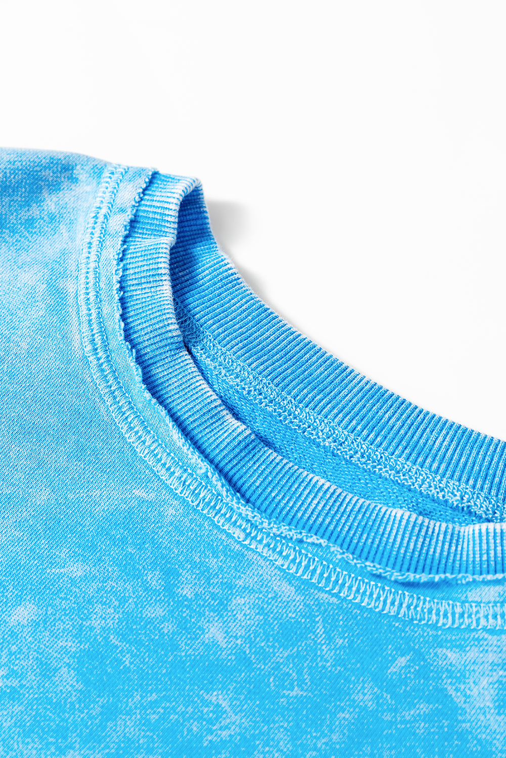 Blue Mineral Wash Raw Seam Double Patched Pocket Pullover Sweatshirt by Wild and Free Boutique