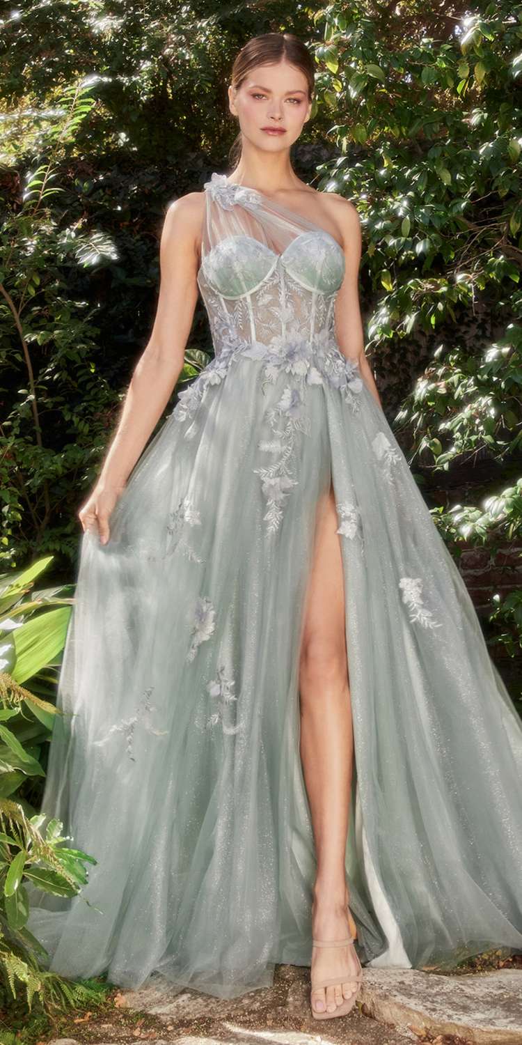 Andrea & Leo A1053 Leila A-Line Ball Gown One Shoulder by DiscountDressShop