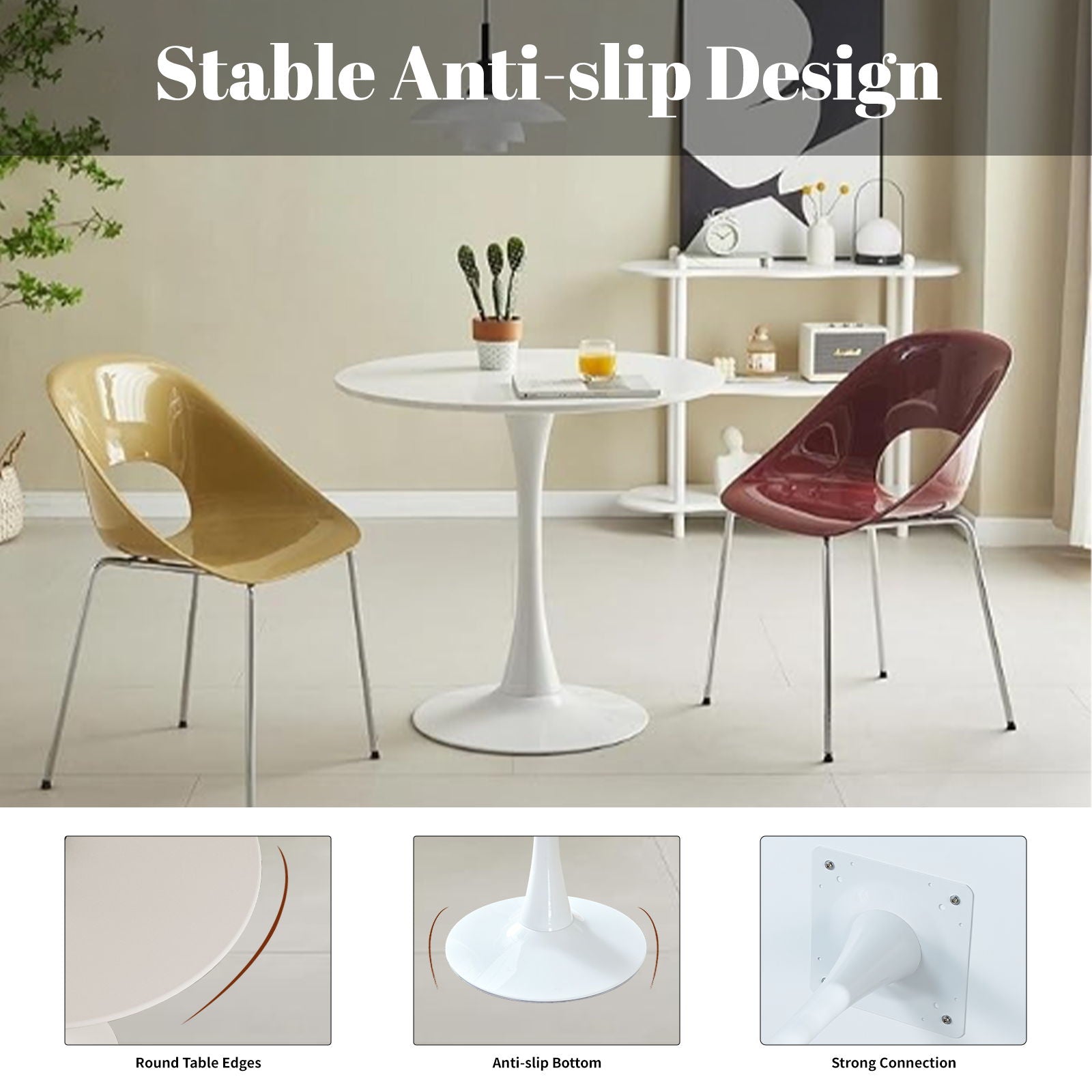 Round Dining Table With Tulip Style Base by Unique Piece Furniture