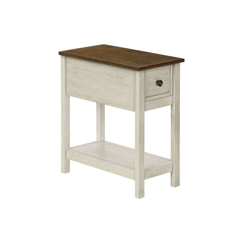 Accent End Table, 2 Tier, Narrow, Lamp, Storage Drawer, Charming Design by Unique Piece Furniture
