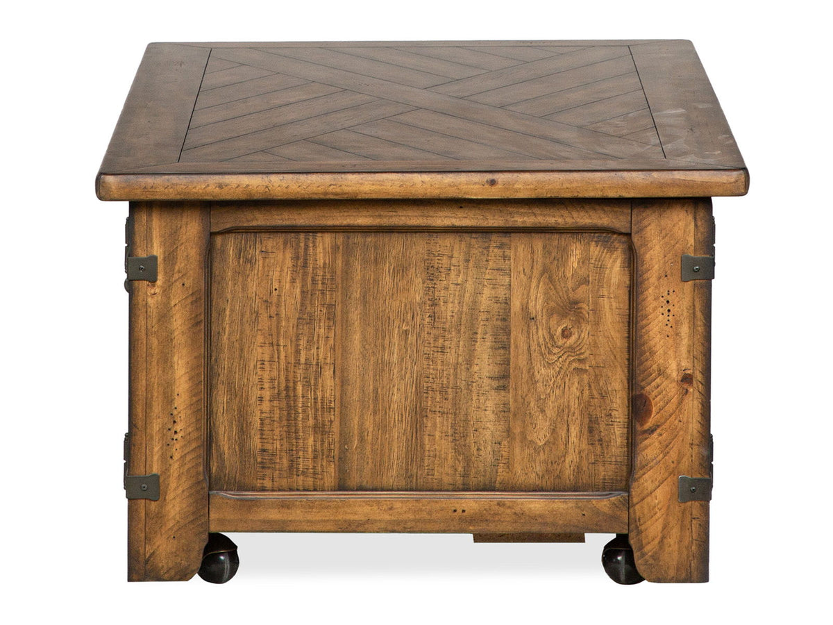 Chesterfield - Top Storage Cocktail Table With Casters - Farmhouse Timber by Unique Piece Furniture