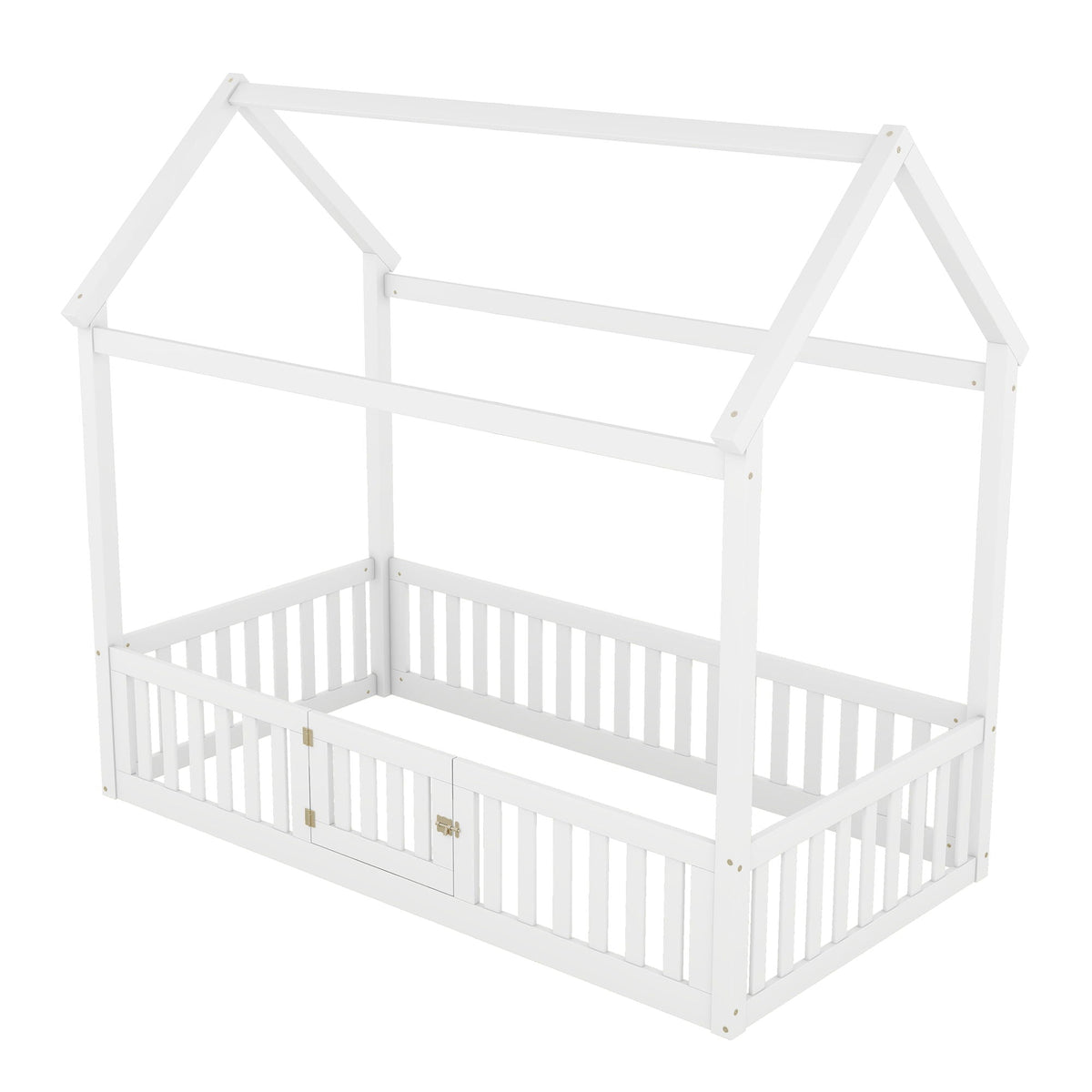 Wood House Bed With Fence And Door by Unique Piece Furniture