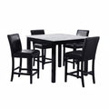 Modern 5 Piece Counter Height Dining Set With Tufted Nail Head Chairs by Unique Piece Furniture