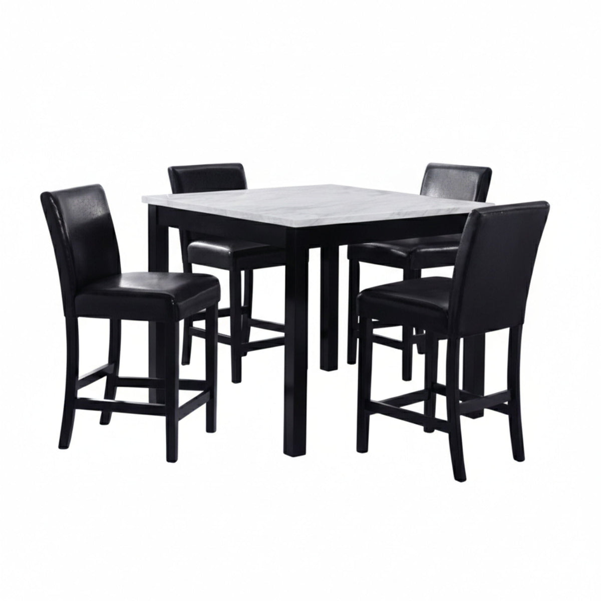 Modern 5 Piece Counter Height Dining Set With Tufted Nail Head Chairs by Unique Piece Furniture