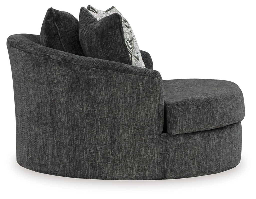Biddeford - Oversized Swivel Accent Chair - Shadow by Unique Piece Furniture