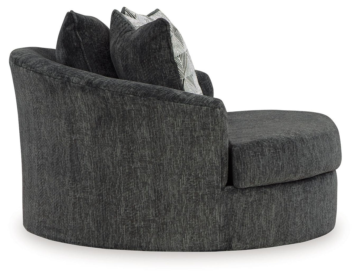 Biddeford - Oversized Swivel Accent Chair - Shadow by Unique Piece Furniture