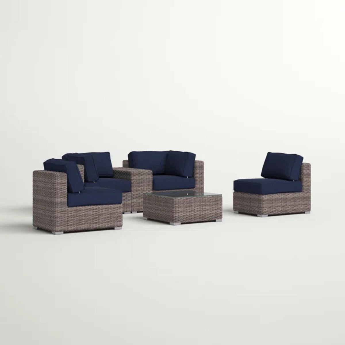 Wicker Seating Group Set With Table And Cushions by Unique Piece Furniture
