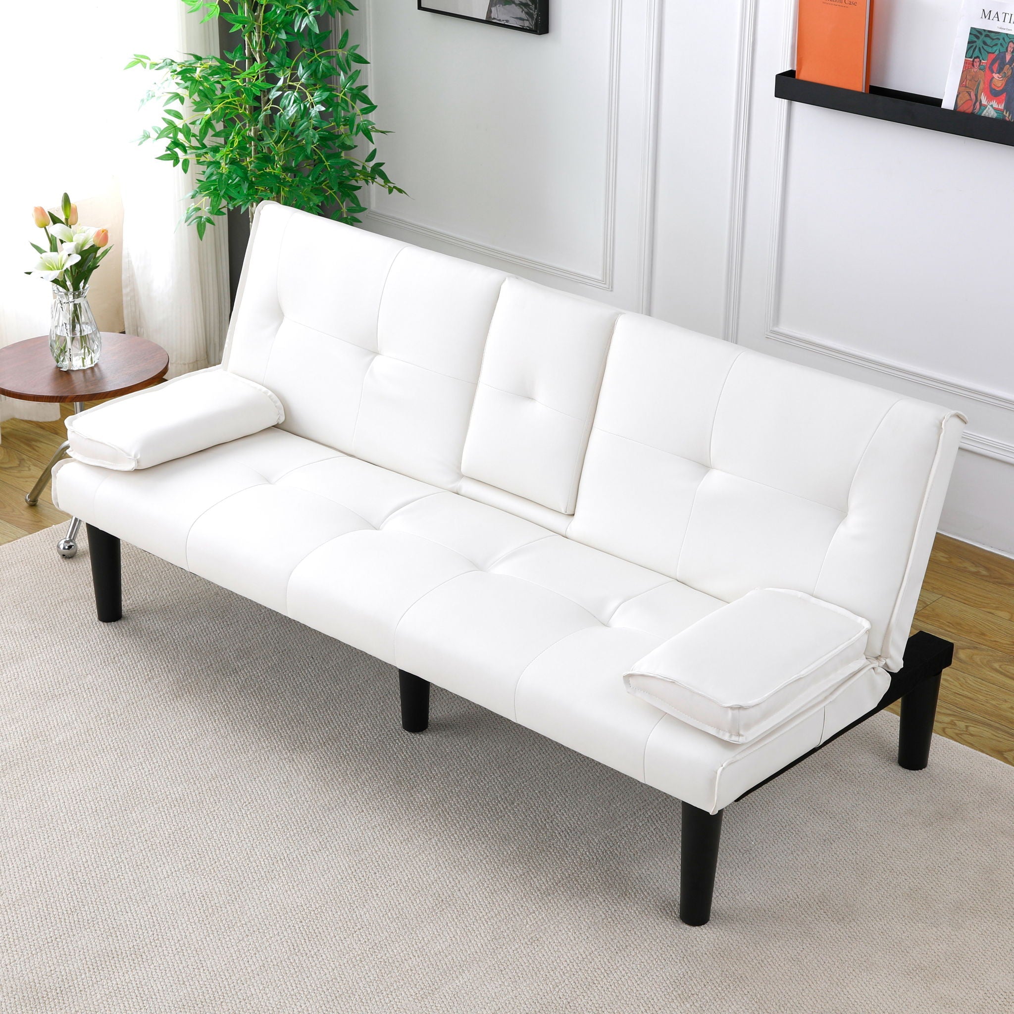 Sofa Bed With Foldable Design And Cup Holder by Unique Piece Furniture